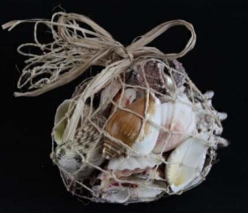 Mixed Shell In Net Bag by Gisela Graham. This bag of mixed Sea shells by Gisela Graham would make a great decorative finish to a beach / sea theme bathroom. Weight Approx. - 500g. Netted size approx. 11x11x10cm